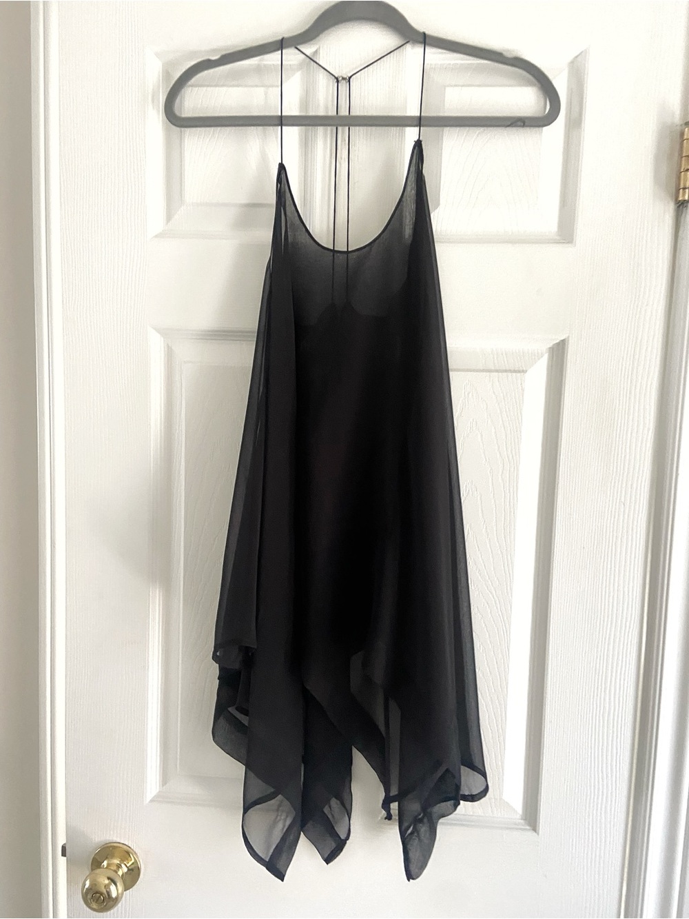 GUESS | Flowy Black Spaghetti Strap Tunic